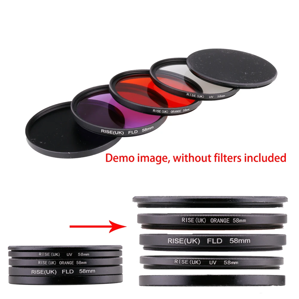 49/52/55/58/62/67/72/77/82mm Metal Filter UV FLD CPL ND  Storage Box Protector Cover Set