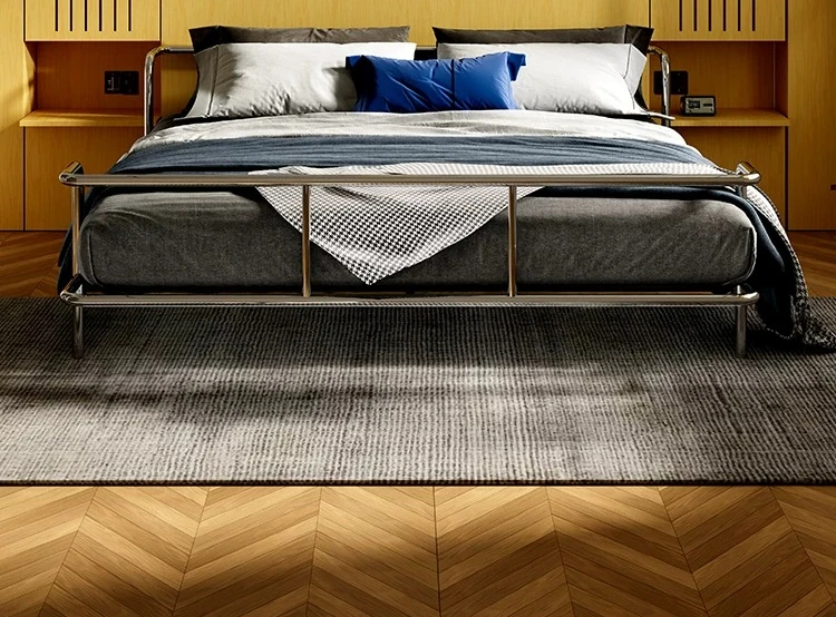Bauhaus simple luxury bed steel frame bedside bed tatami