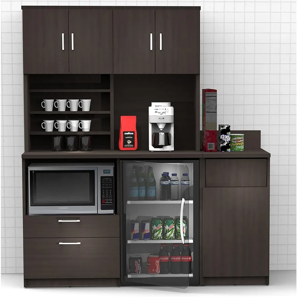 Bufet Sideboard Dapur Ruang istirahat makan siang kopi dapur warna Espresso-pabrik dirakit