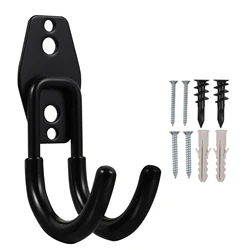 RapDuty-Crochet en fer pour tuyau d'eau de jardin, support de tuyau noir pour la maison, approvisionnement d'outils de jardinage