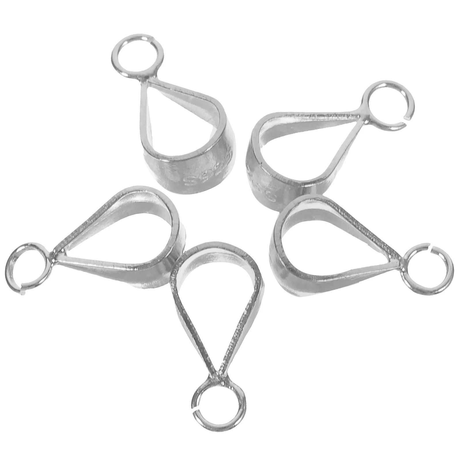 

5 Pcs Sterling Silver Pendant Clasps Small Bail Clips Connectors Round Beads Jewelry Making Necklace Bracelet DIY Parts Charm