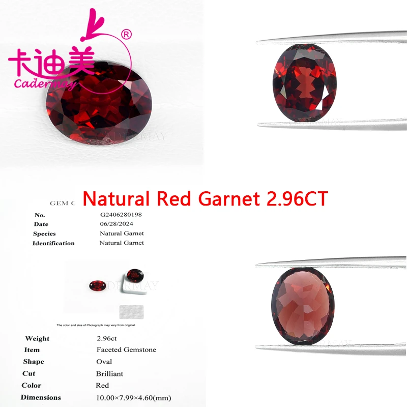 Oval Cut Natural Red Garnet Loose Stone Garnet Gemstones With GRC Certificate For DIY Fine Jewelry Making