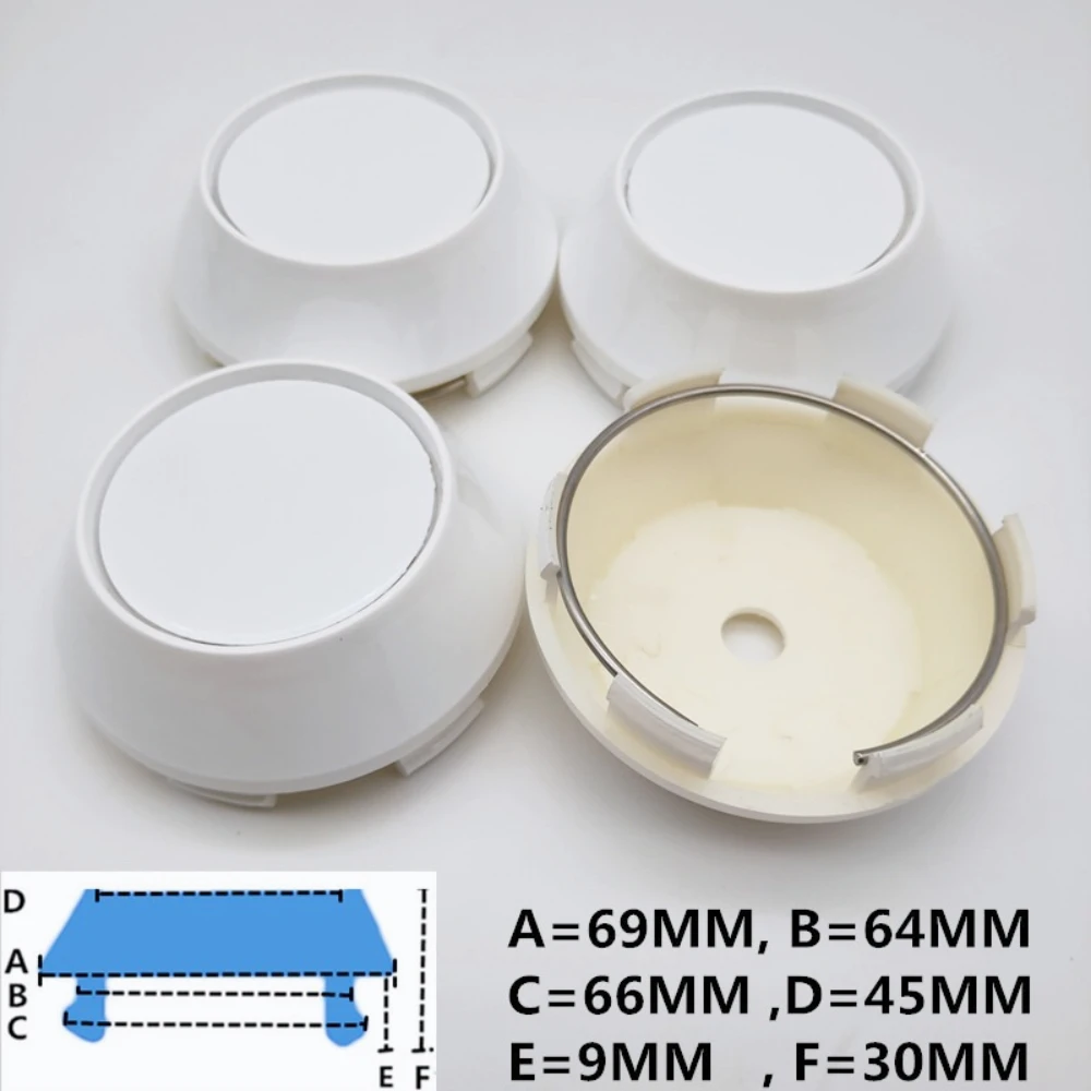 4pcs White No Logo Emblem Car Wheel Center Caps High Cap Whites 60MM 65MM 68MM 69MM Wheels Hub Rim Hubcaps Cover Car Accessories view 6