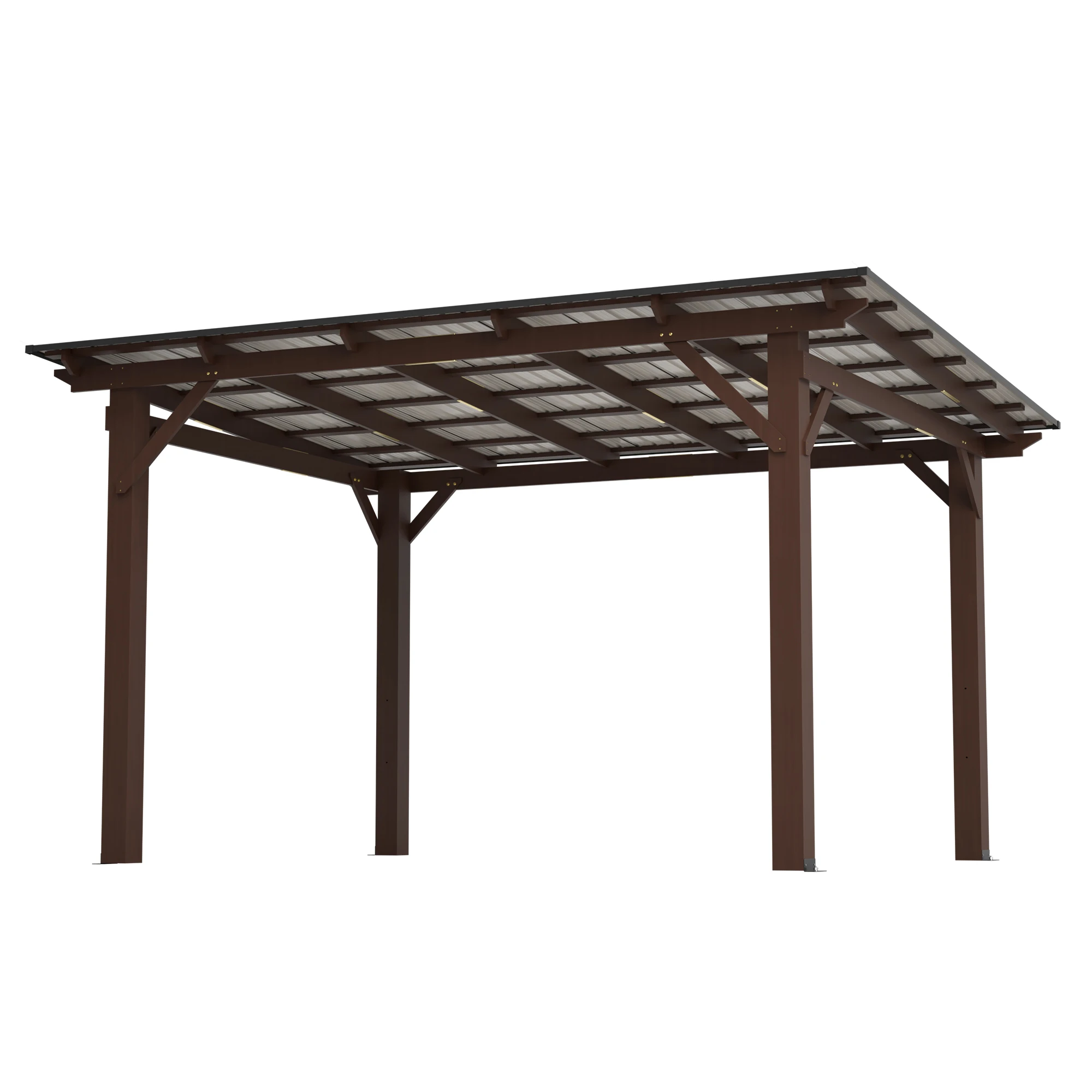 

13.1x7.7ft Wooden Gazebo with Metal Roof - Spacious Outdoor Shade Structure for Garden & Patio