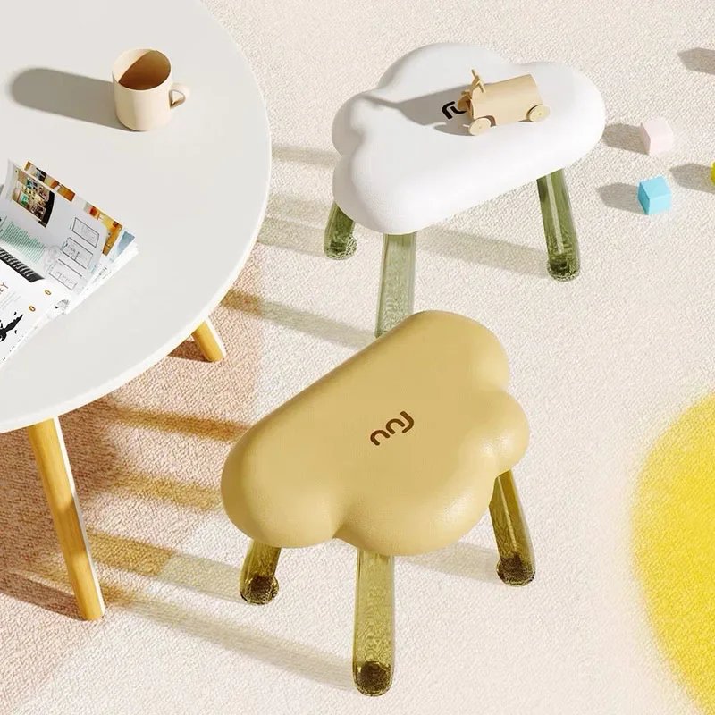 

Thickened Plastic Small Stool Cute Cartoon Cloud Anti-skid Stools Living Room Ottoman Bathroom Low for Bathing Furniture