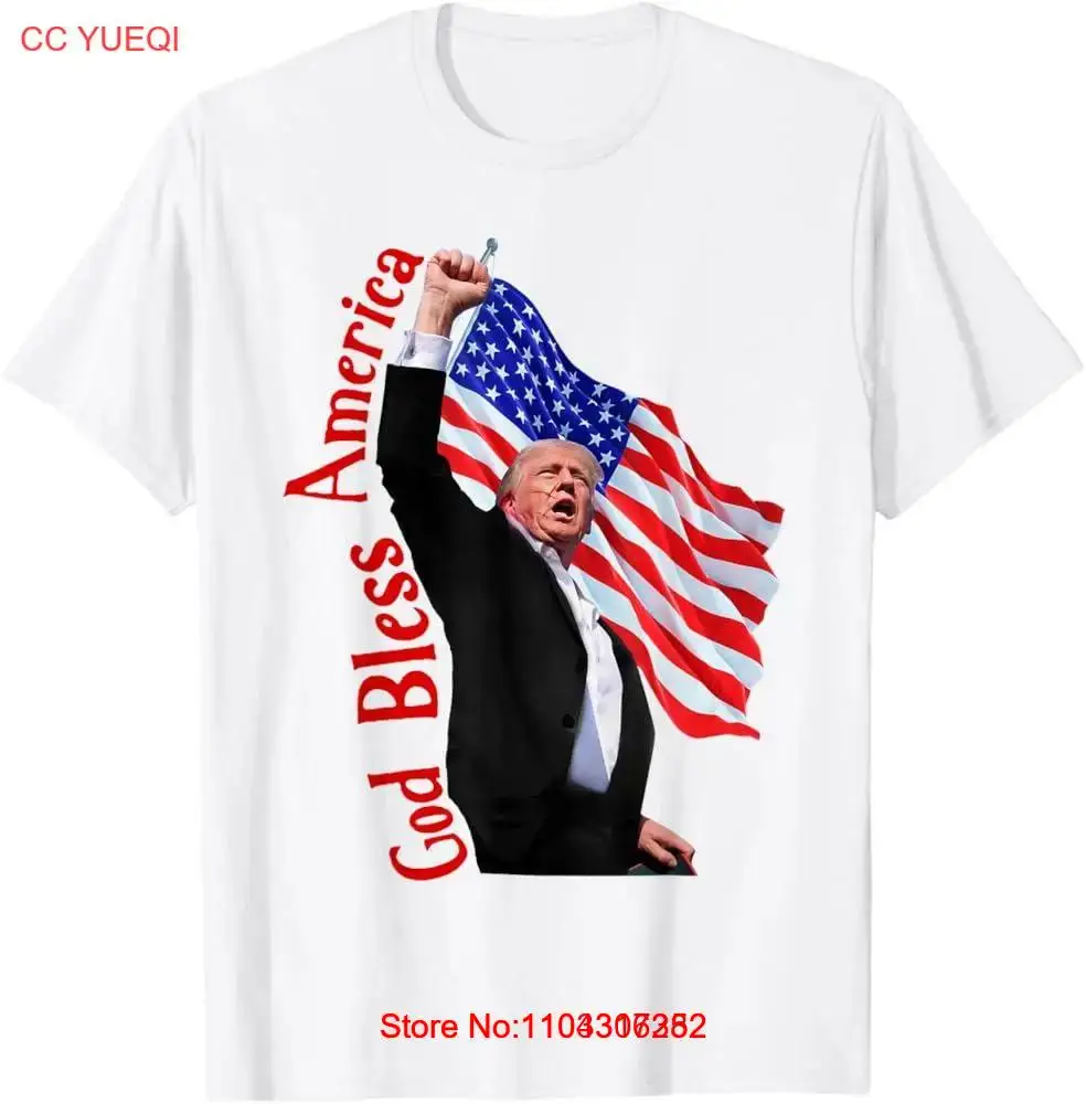 God Bless America 2024 Fist Hand Fighting Trump Rally 2024 T-Shirt Size S-5XL