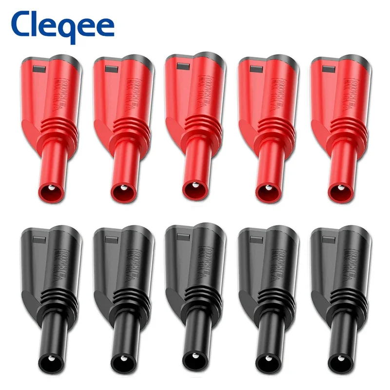 Cleqee P3005 Stackable Safe 4mm Banana Plug Solder/Assembly High Quality Welding-free Connector for Multimeter