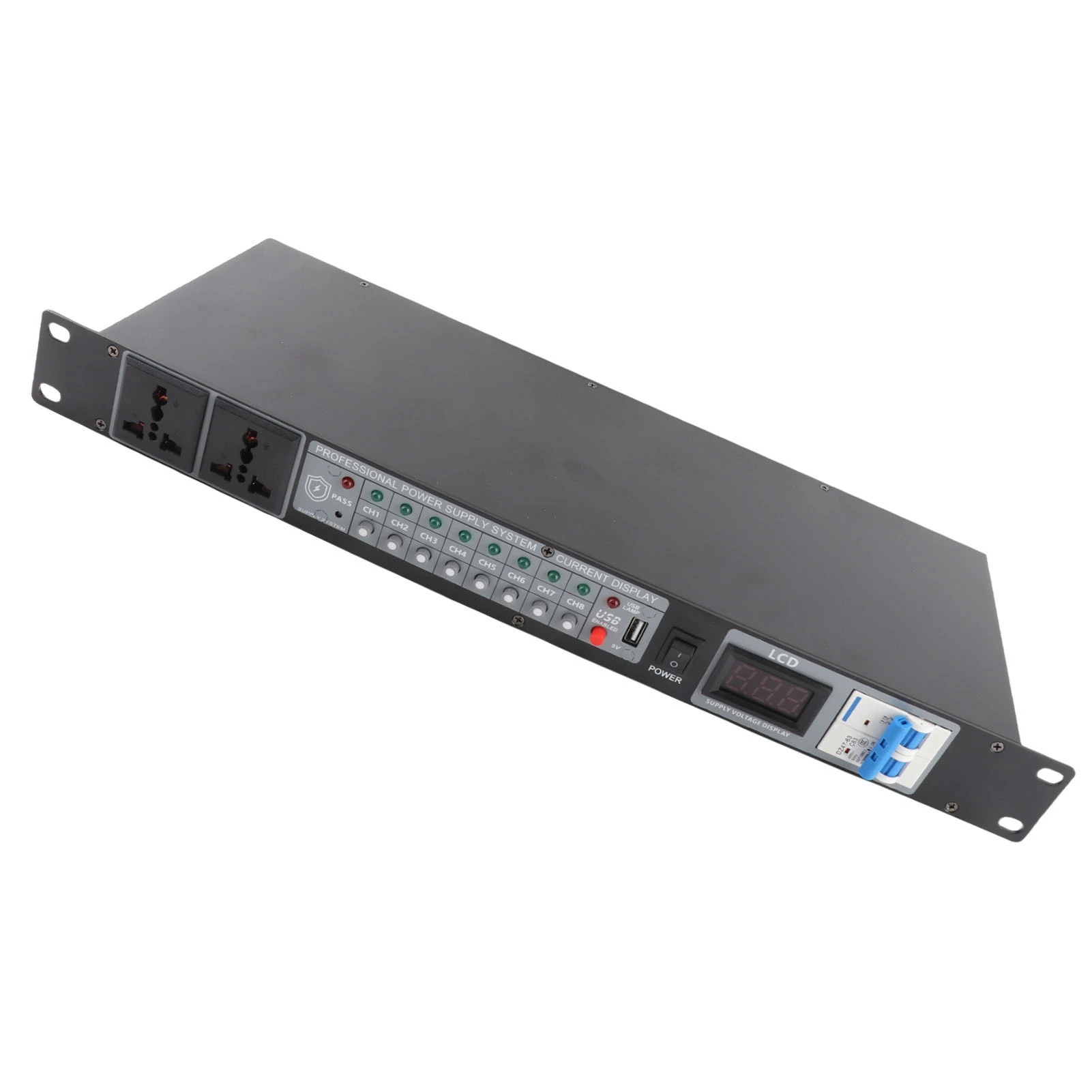 Power Sequencer Professional 10 Channel Power  Controller with Digital Voltage Display for Stage Amplifier Speaker High