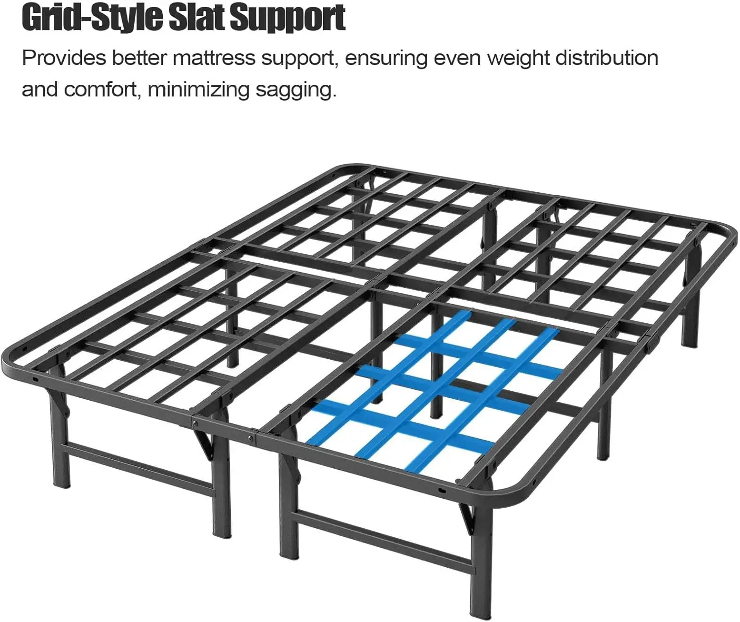 Estrutura de cama com plataforma de metal, sem necessidade de molas