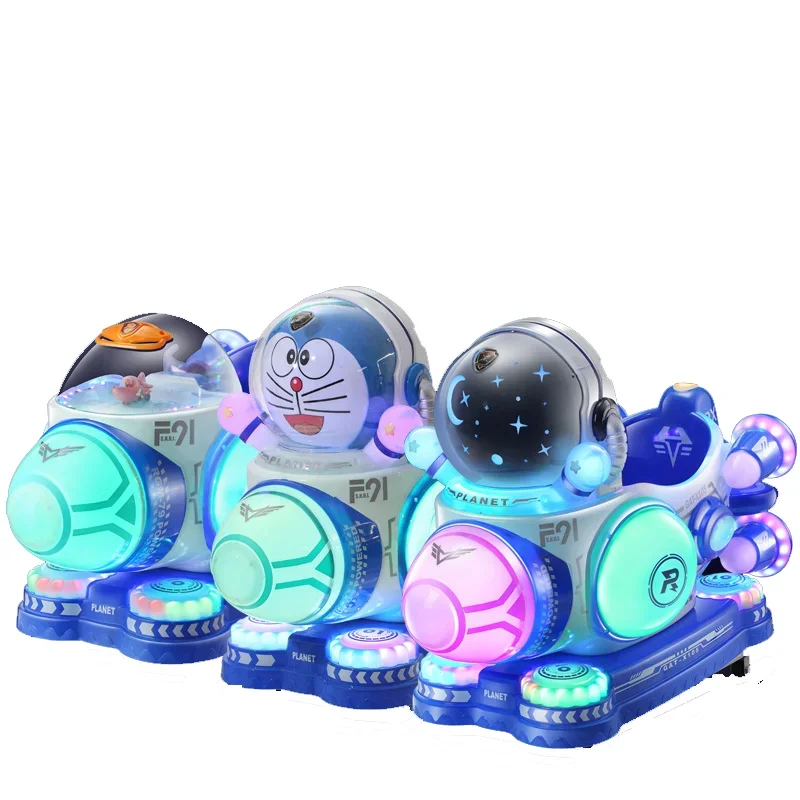 Commercial Electric Coin Operated Game Music Swing Machine Children's Rides Super Tank Rocking Car with Mp5 Screen