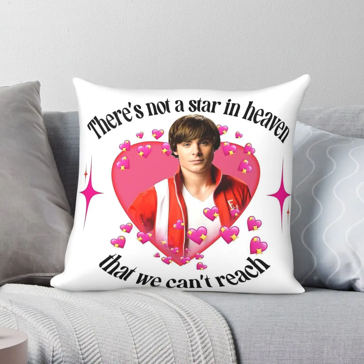 Zac Efron Troy Bolton Pillowcase Polyester Linen Velvet Creative Zip Decorative Sofa Seater Cushion Cover