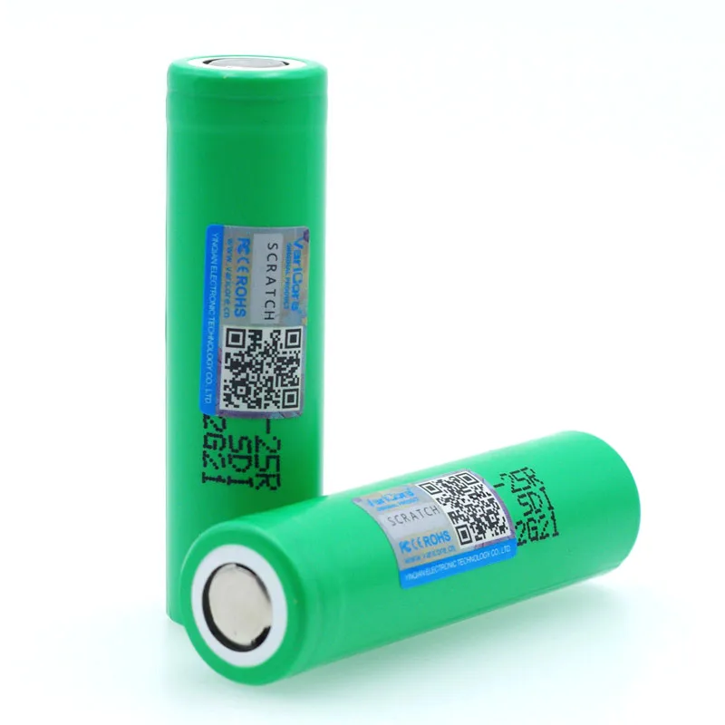جديد الأصلي 18650 2500 mAh بطارية قابلة للشحن 3.6 فولت 18650-25R 20A بطاريات التفريغ لاستخدام الأدوات الكهربائية