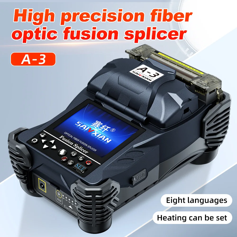 

SAIVXIAN A-3 fiber optic fusion splicer machine Full set tool hot melt machine fully automatic Multi-language FTTH fiber optic