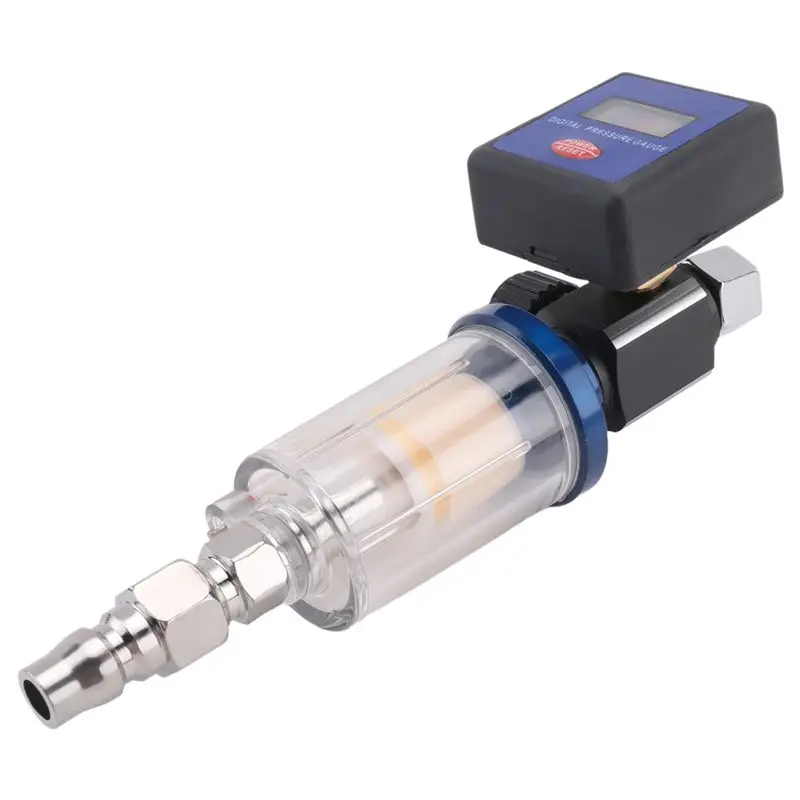 [B17B!】 Digital Air Compressor Regulator, 1/4In Thread Compressed Filter Pressure Display Meter Oil Water Separator