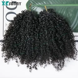 Crochet Human Hair Kinky Curly Invisible Knots Pre Separated Crochet Human Hair Extensions Knotless With String For Black Women