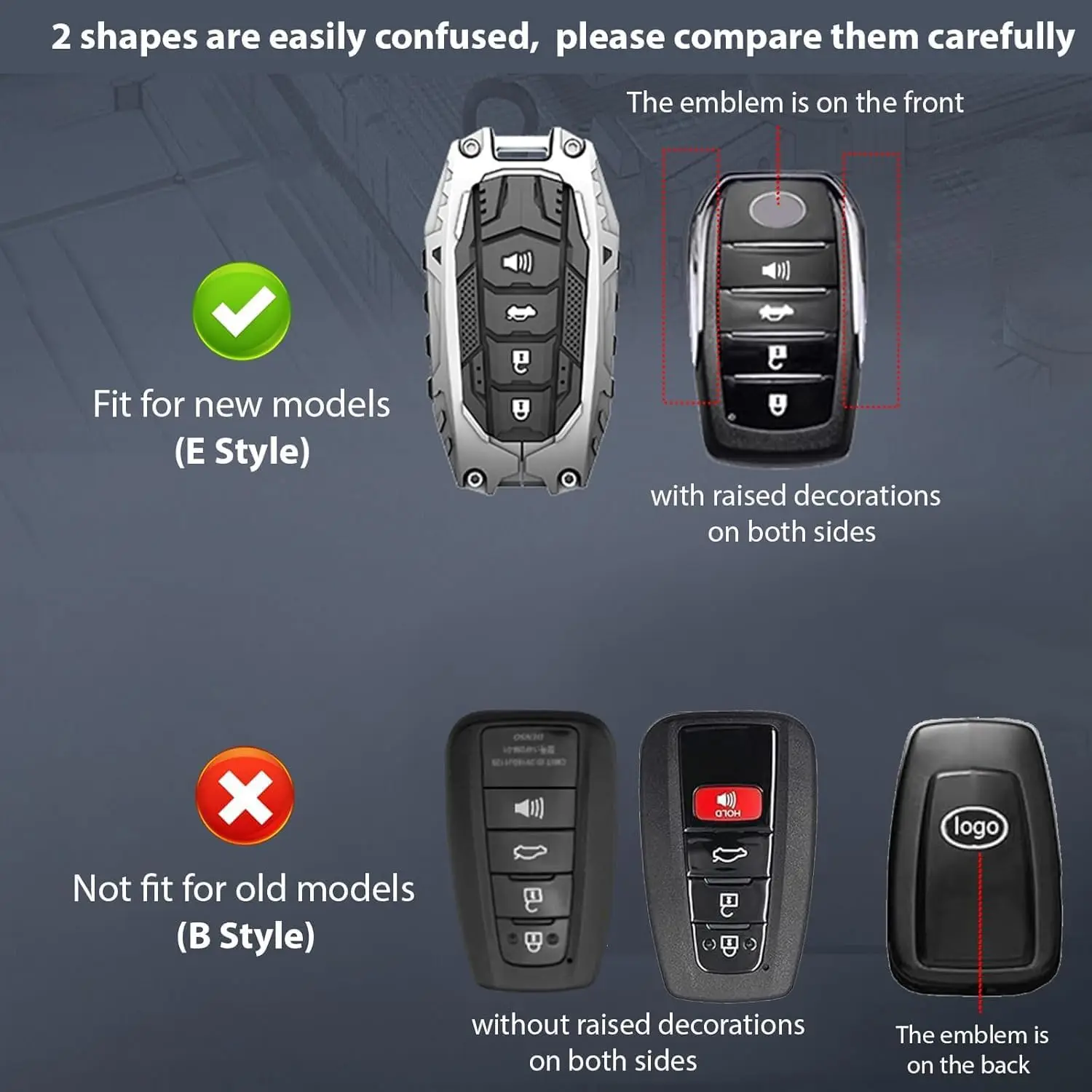Heavy Metal Key Fob Cover,Fit for toyota Sienna Corolla Cross Venza Sequoia etc, Zinc Alloy Key Case Protector