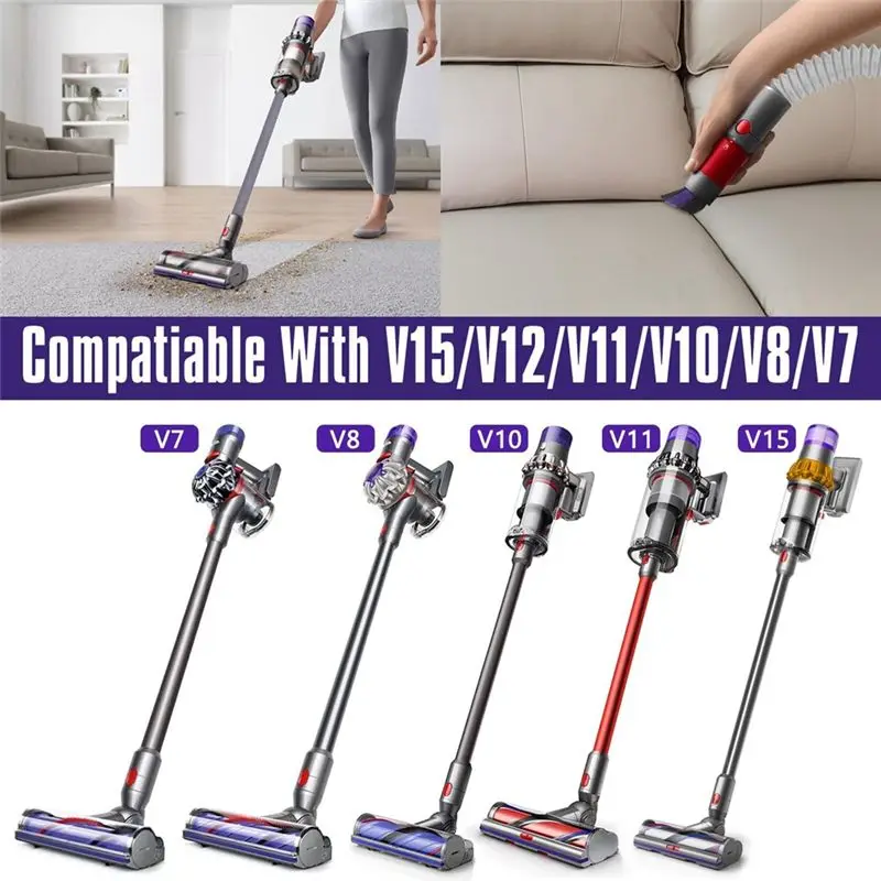 تمديد خرطوم A19Q + فرشاة غبار خالية من الخدش + ملحقات فرشاة مجمعة لأجزاء المكنسة الكهربائية دايسون V7 V8 V10 V11 V15