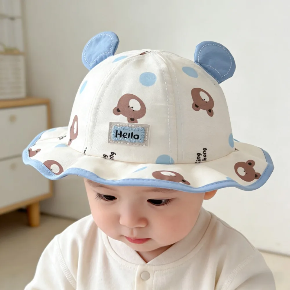Gifts Bear Ear Sun Hat Cotton Bear Print ' Sun Hat Soft Beach Hat Children