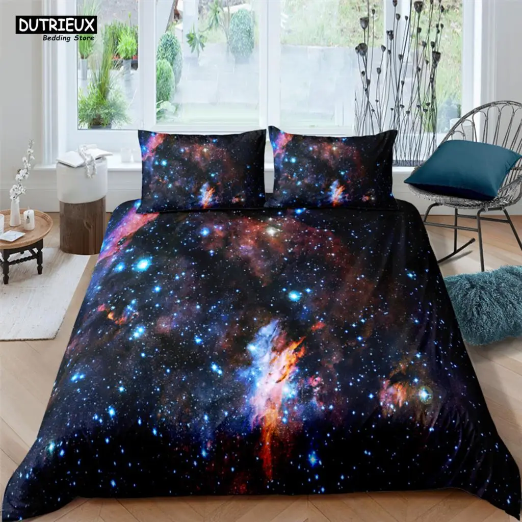 

Cosmic Milky Way Print Bedding Sets Child Kids Covers Boys Bed Linen Set For Teens King Size Bedding Set