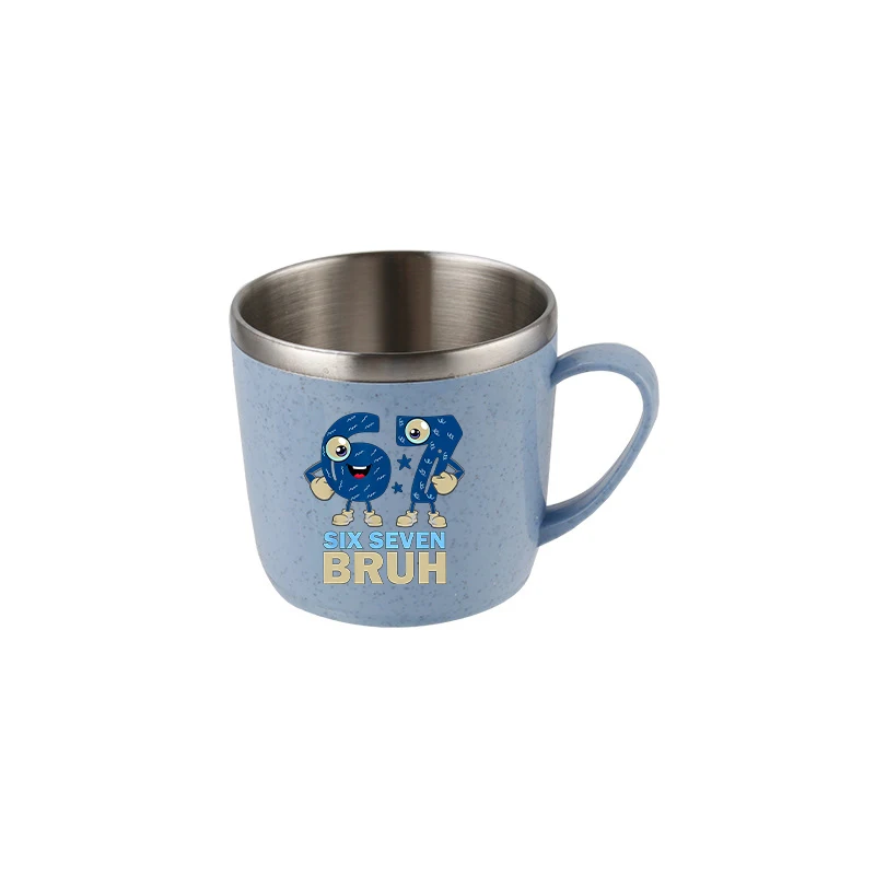 67SIX SEVEN Steal A BrainRot Edelstahl Wasserflasche Becher Hand Milchbecher Büro Trinkgeschirr Zahnbürstenbecher Home Wasserbecher Geschenk