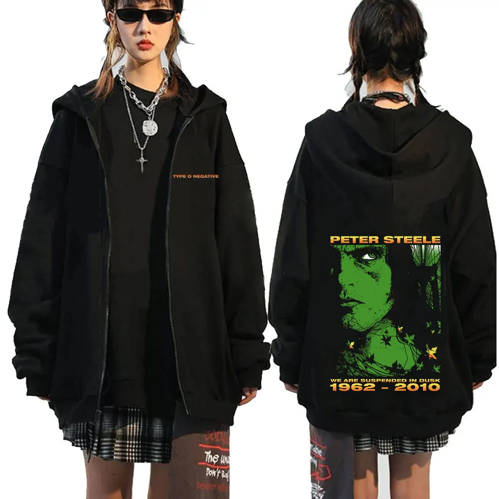 Rock Band Type O Negative Suspended in Dusk Zip Up Hoodies Men Women Gothic Vintage Hip Hop Zipper Sweatshirt Jackets Coat Hoody