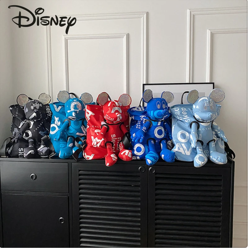 

Disney Mickey 2024 New Doll Backpack Fashion High Quality Women's Backpack Cartoon Versatile Large Capacity Student Backpack