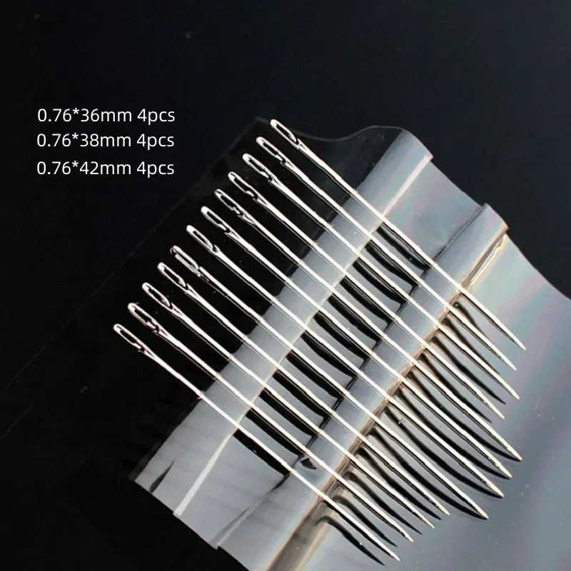 36/12Pcs Blind Sewing Needles Stainless Steel Elderly Needle-side Hole for Household Sewing DIY Jewerly Beading Threading Needle