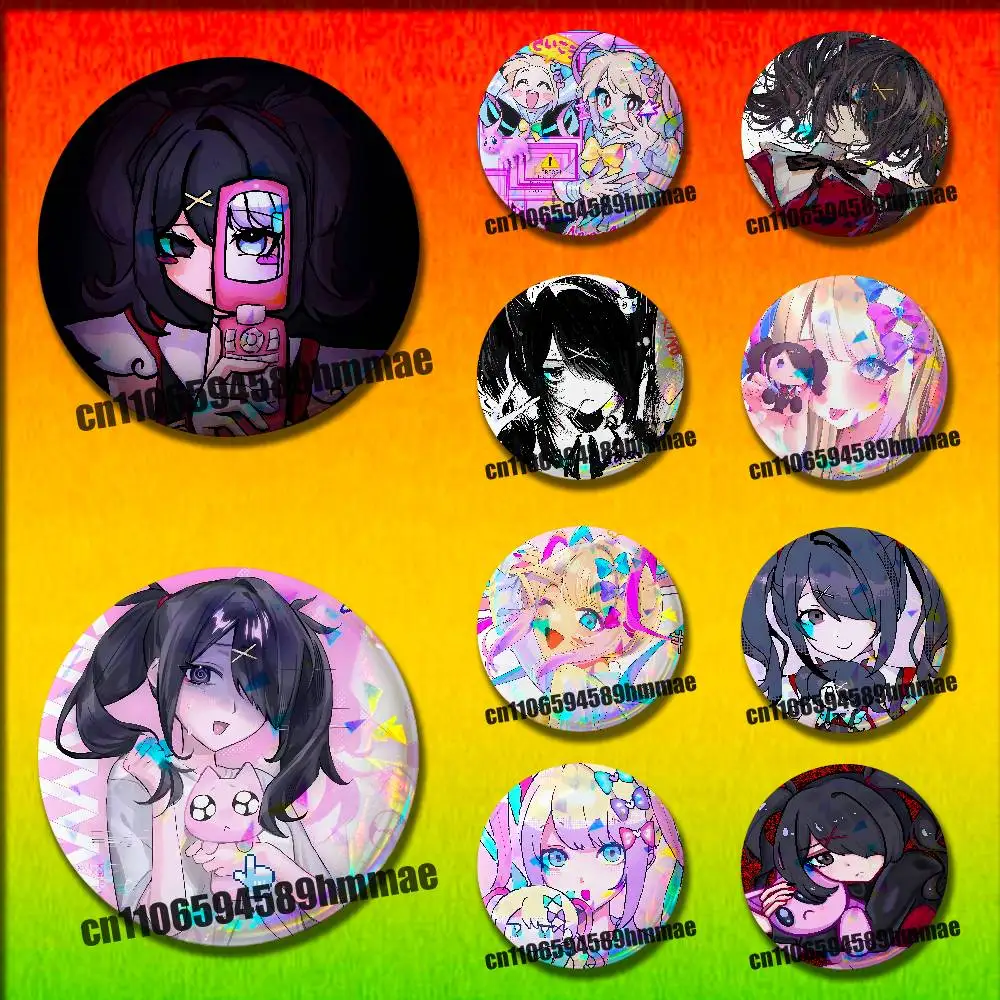 needy streamer overload KAngel Ame-chan Round Pins Insignia Badge Case For Clothes Hats 32mm Ornament Brooch Button