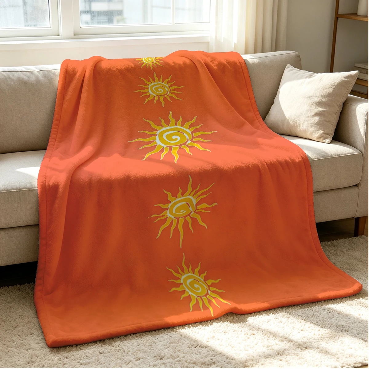 Sun Trail Flannel Blanket Warm Soft Halloween Christmas Couch Warm Cozy Decorative Decor Gift for All Season