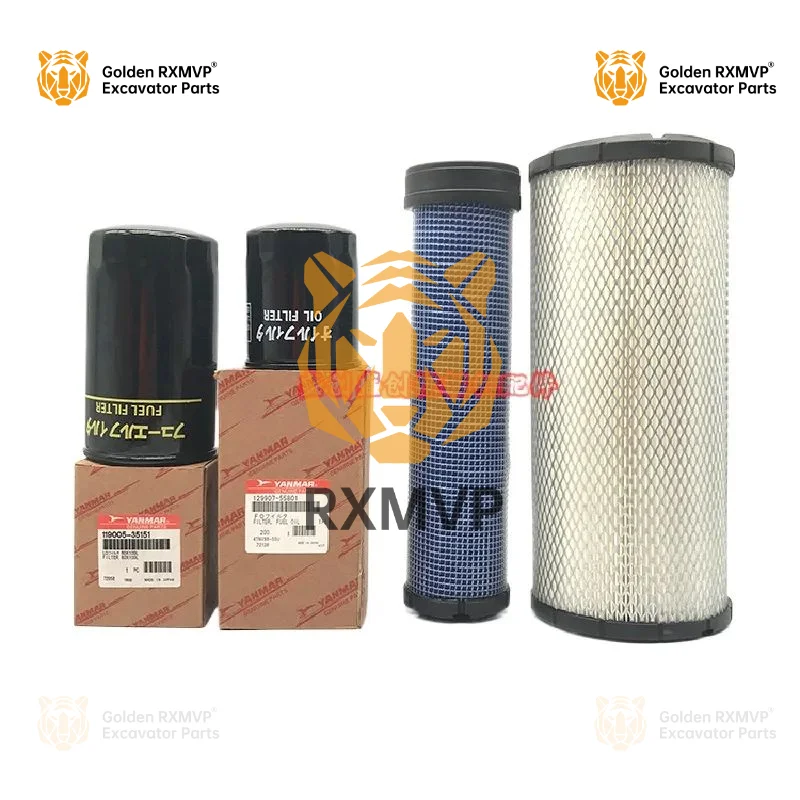 For XCMG xe15 35u 55d 40 60da yanmar engine oil diesel filter element air filter excavator accessories