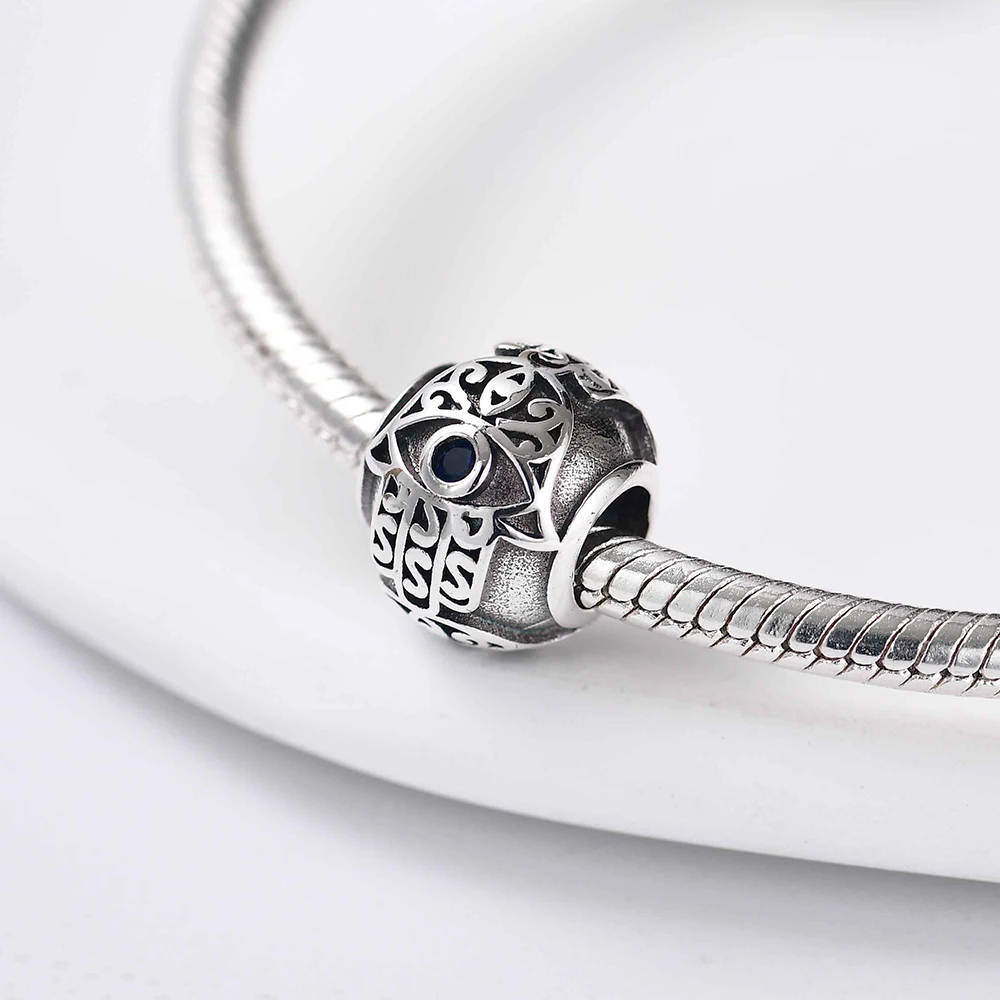 925 Sterling Silver The Eye of Greece The Eye of the Devil Pendant Charm Bead fit Original Pendant Bracelet DIY Women Jewelry