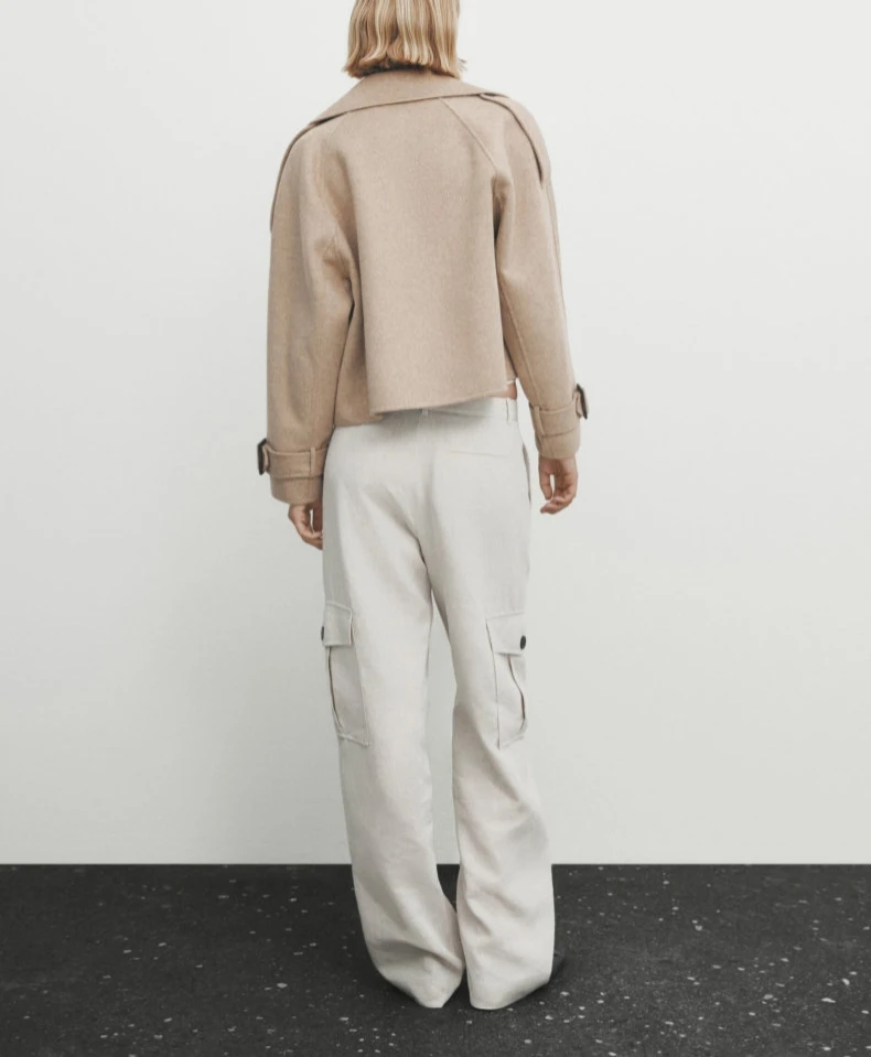 MD レディース ダブルブレスト ブリティ スレ コート ウール ジャケット Sサイズ ファッション アウターウェア 秋 2023 ロング スーツ C...