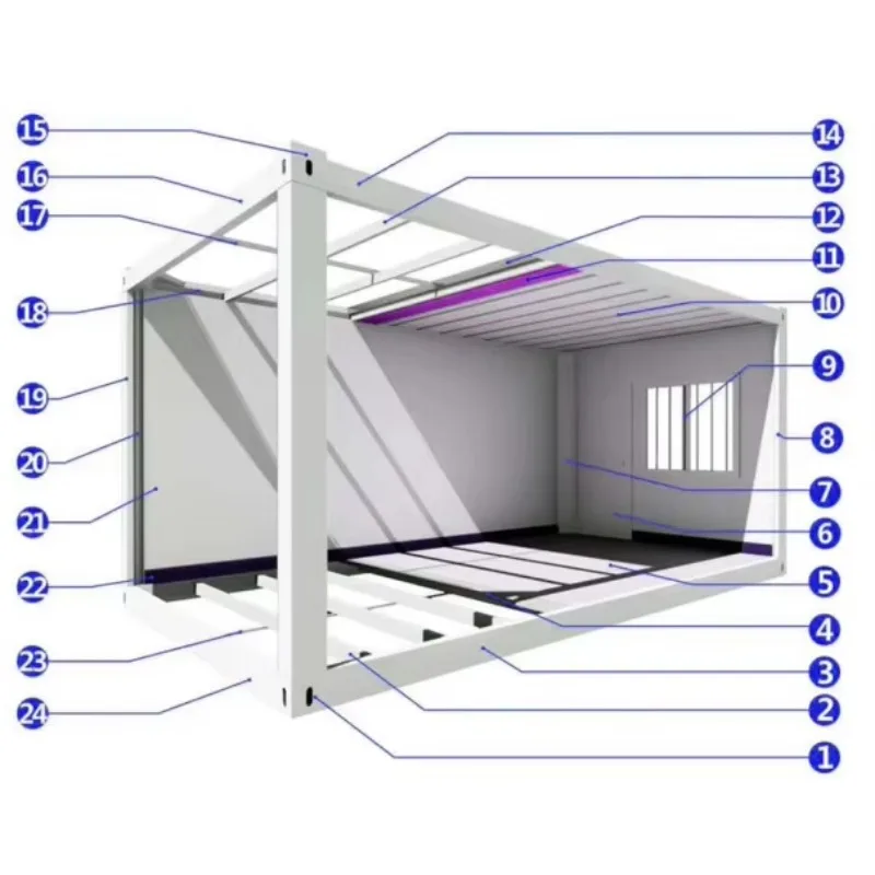 China Container House Prefab Detachable 20ft Container House 40ft Modular House Living Container Homes Mobile Folding Houses