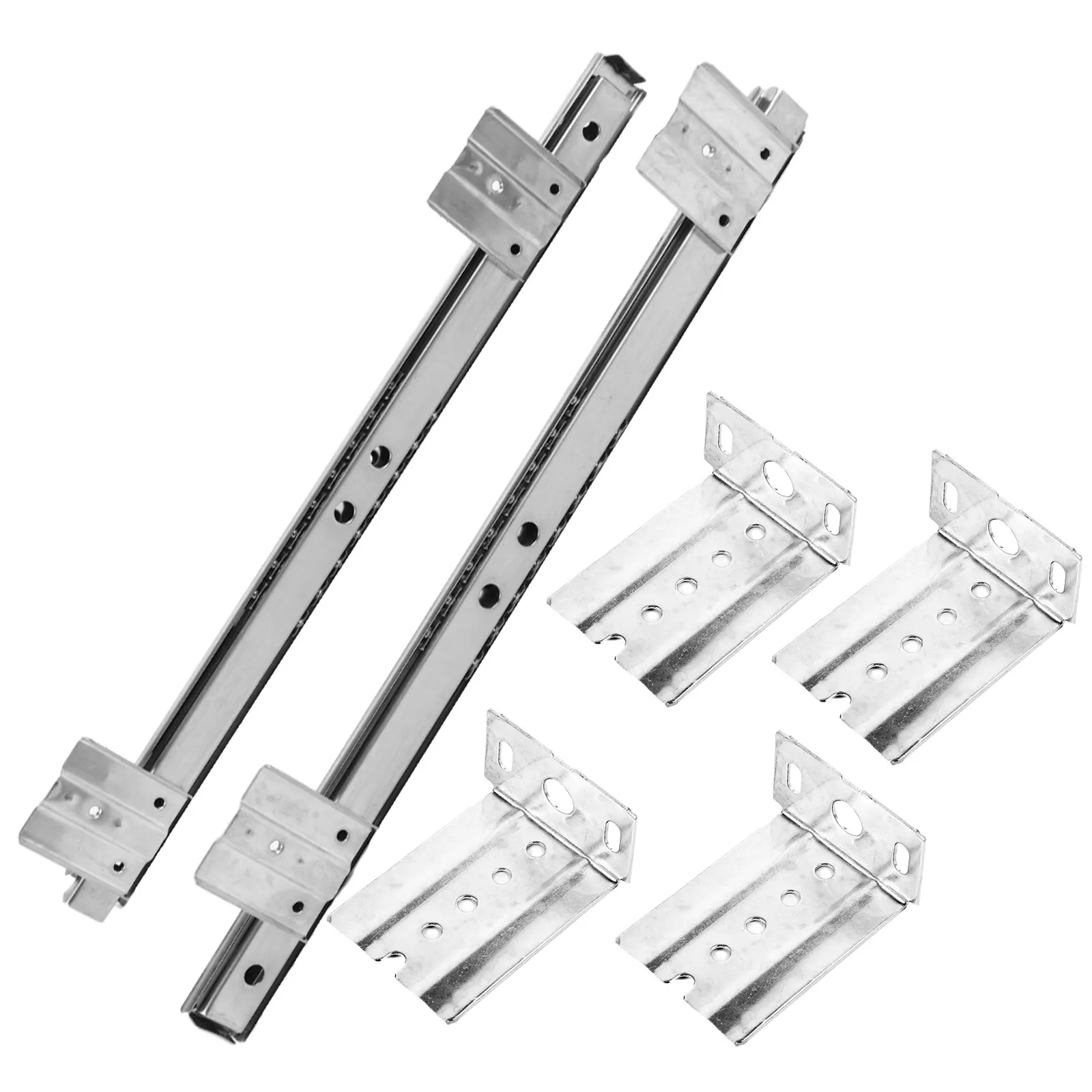 1Pair Keyboard Tray Slide Rail Bearing Smooth Soft-Close Desk Drawer Track Steel Ball Bearing Keyboard Slide for Custom