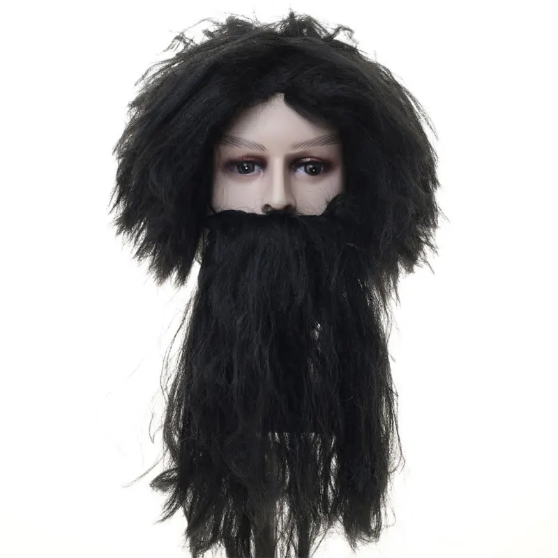 COS Halloween Wig Show Dress Up Aboriginal Wig Savage Wig Headgear بالإضافة إلى مجموعة اللحية