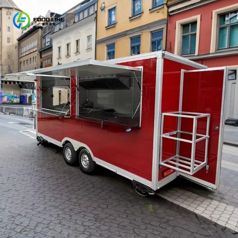 

China High Quality Mobile Food Trucks Concession Trailers Fully Equipped Pizza Truck Bbq Hot Dog Fast Food Trailer with Snacks