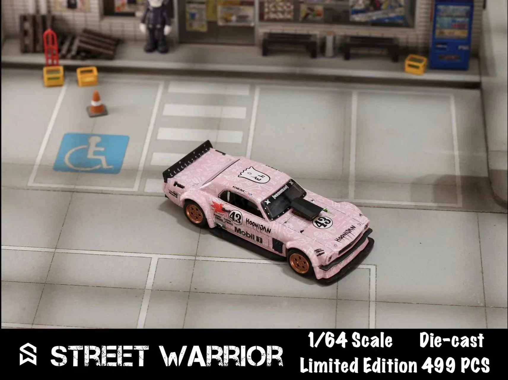 머스탱 호니콘 RTR 트럭, 로스앤젤레스 핑크 블록 43 다이캐스트 모델 자동차, SW 1:64 1965