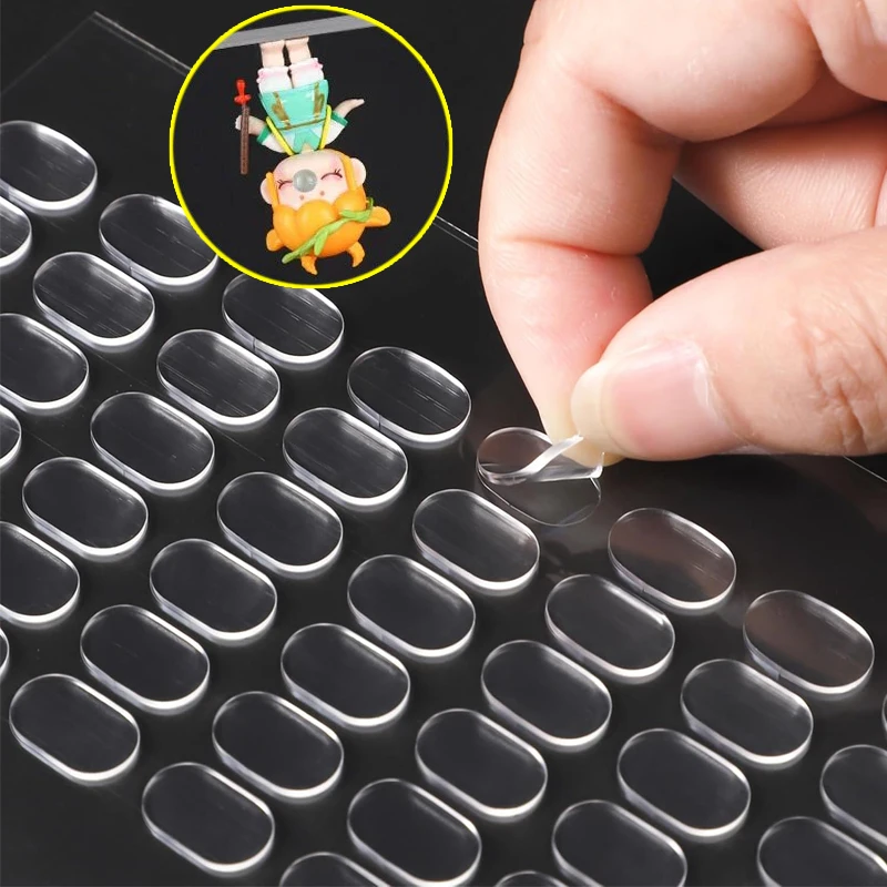 Double sided Gel Glue Pads Adhesive Sticky Dots for Blind Box Landscape Doll Foot Crafts Fixed Glue Sticker Clear Seamless Patch