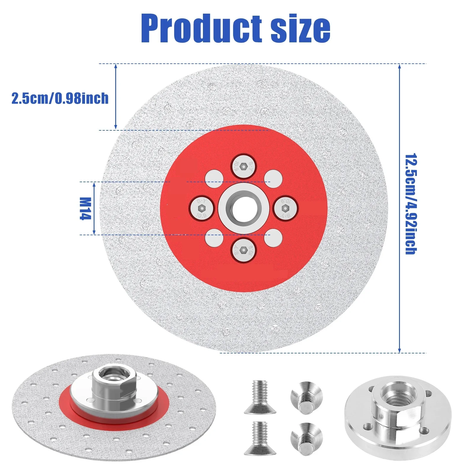 1pc M14 Diamond Vacuum Brazing Saw Blade Welding Cutting Grinding Disc for Porcelain Tile Granite Marble Stone 115 mm 125 mm