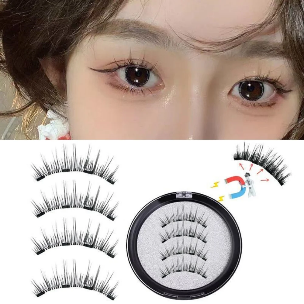 Korean Reusable Manga Eyelashes 3D Natural Magnetic Eyelashes Natural Mink Soft Eyelashes Extension Eyelashes Tweezers Kit New