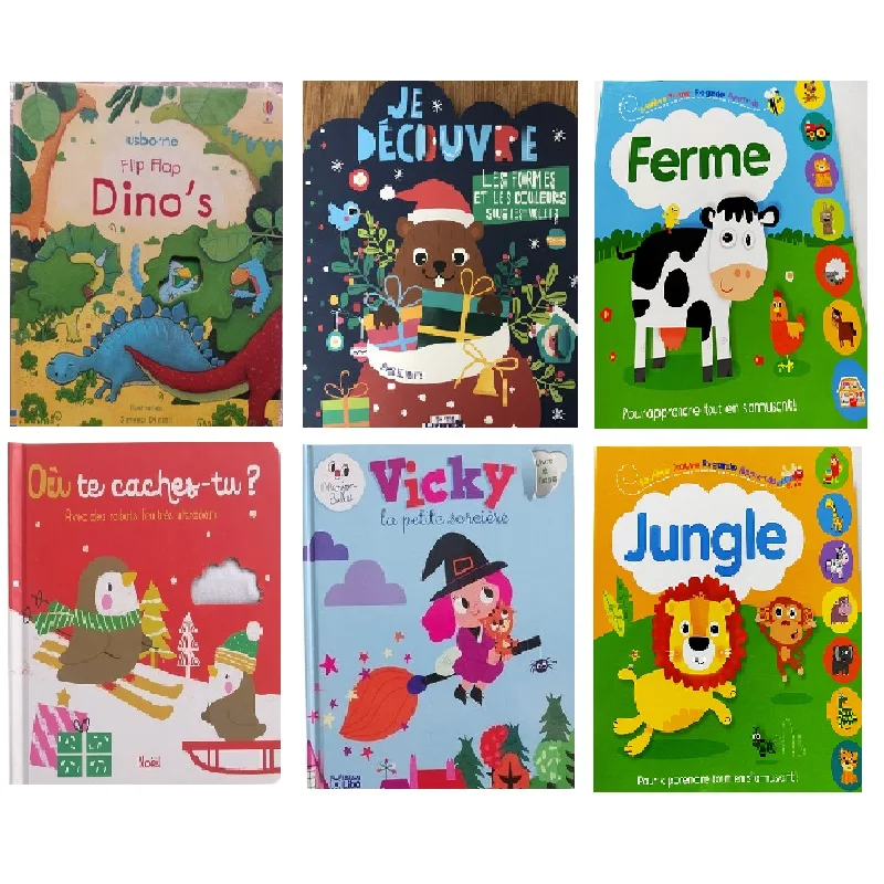 

Age 0-3 Parent Child Kids French Early Education Enlightenment Interesting Story Knowledge Reading Cardboard Libro Random 2 Book