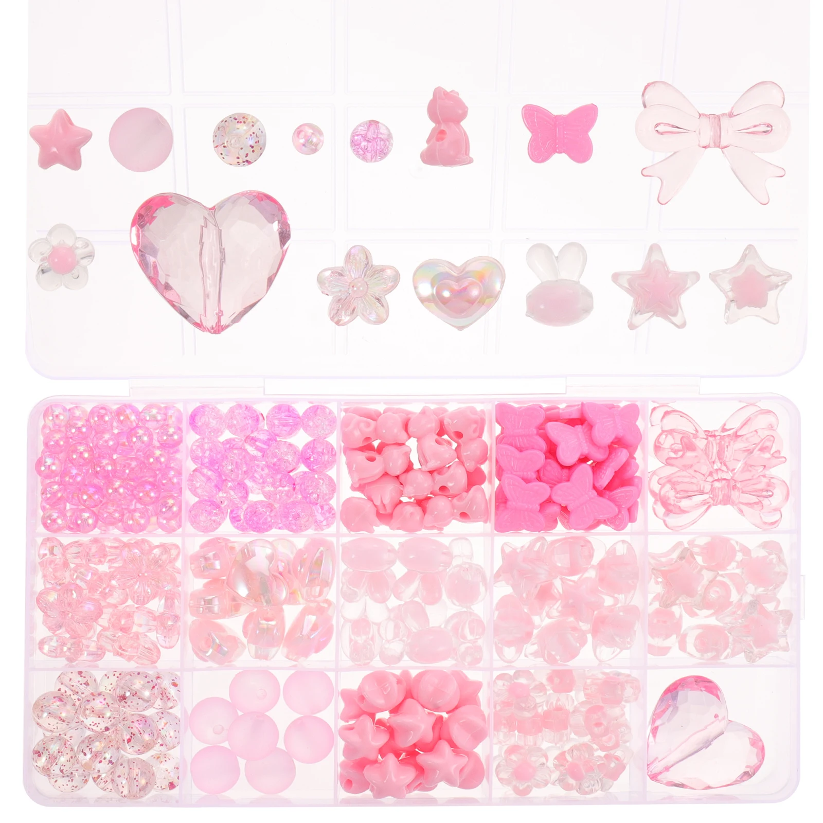

1 Box Acrylic Beads For Crafts With Holes Bright Colorful Diy Jewelry Loose Bracelet Necklace Making Creative Round Bead