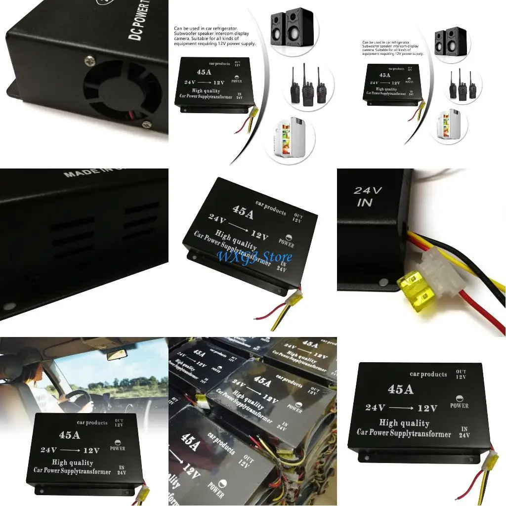 37JE 45A Power Converter For Trucks 24V To 12V Electrical Supply With Memory Function For Vehicle Electrical Systems Easy Use