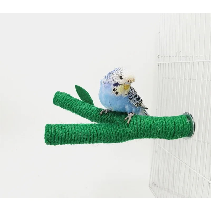 

Xuanfengfeng Tiger Peony Parrot Bird Natural Bird Cage Decorated with Leaves Branching and Branching Stations Toy Supplies