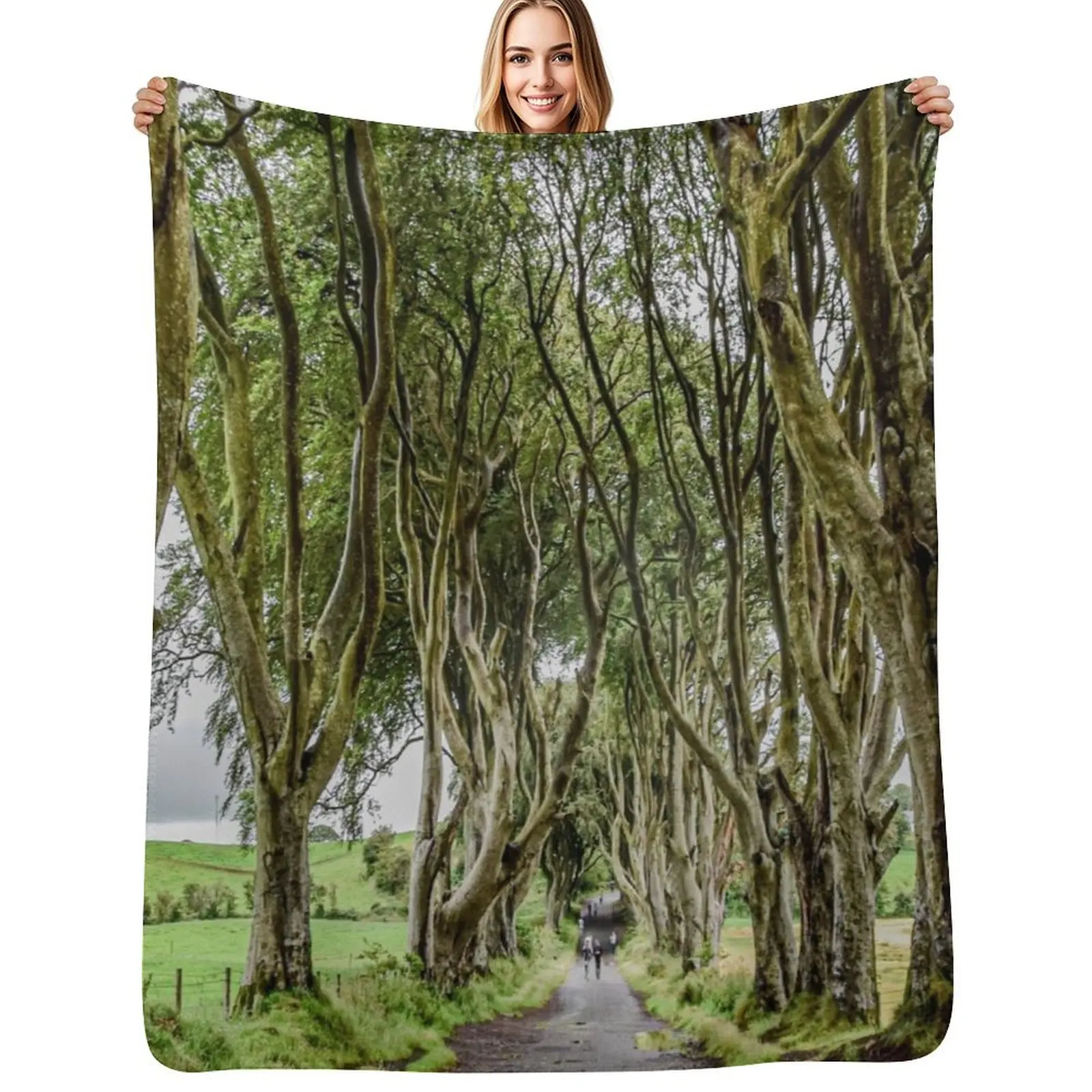 

The Dark hedges Northern ireland Throw Blanket Plaid on the sofa Sofa Throw Cute Plaid funny gift Blankets