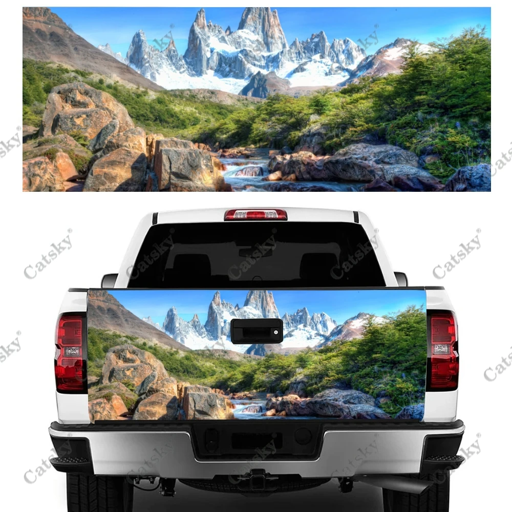 river scenery mountains Car Sticker Vinyl Rear Car Rear Modification Custom Fit SUV Car Painting Truck Decal