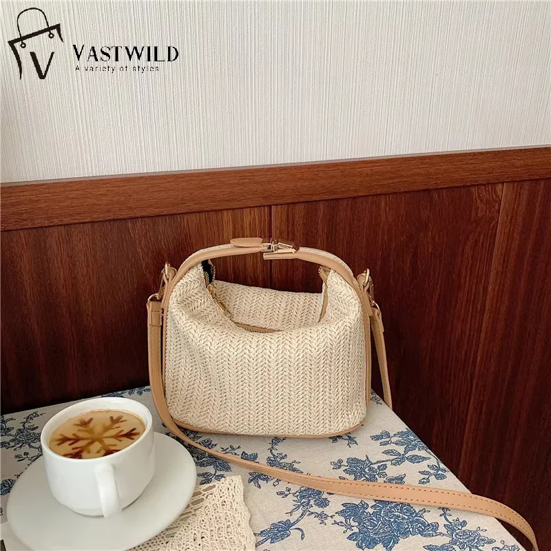 

Straw Crossbody Bag For Women New Bohemian Small Knitting Summer Purse And Handbag Vacational Bucket Beach Bags