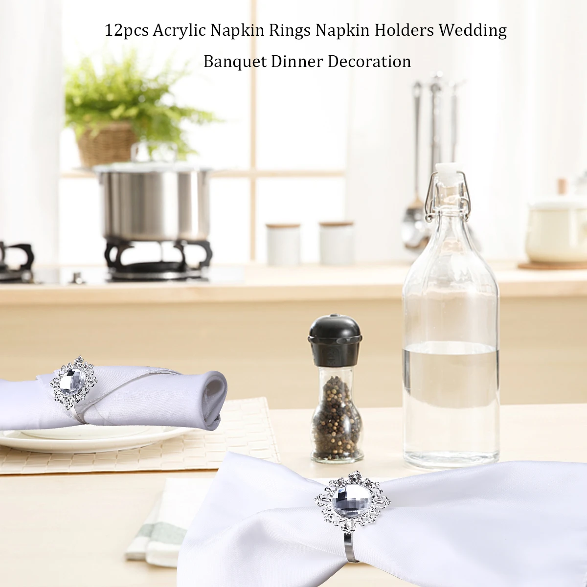 

Ring Napkin The Holders Serviette Hollow Out Wedding Rings Automatic Elegant Silver Bride