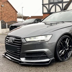 For Audi A6 S6 C7 Car Front Bumper Lip Spoiler Splitter Diffuser A6 4G TFSI FSI TDI S-Line 2015-2018 Facelift Bodykits Tuning