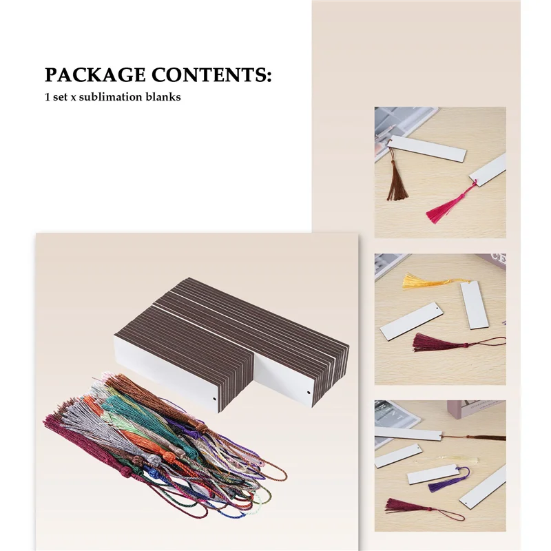 TA-30Pcs Sublimation Blank Bookmarks, Sublimation Blank Products DIY Bookmark Craft Projects Sublimation Double Sublimation
